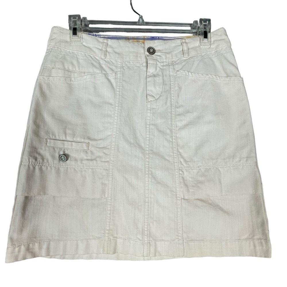 Anthropologie HEI HEI Bicoastal Cargo Utility Ivory Skirt Sz 30* Travel Workwear